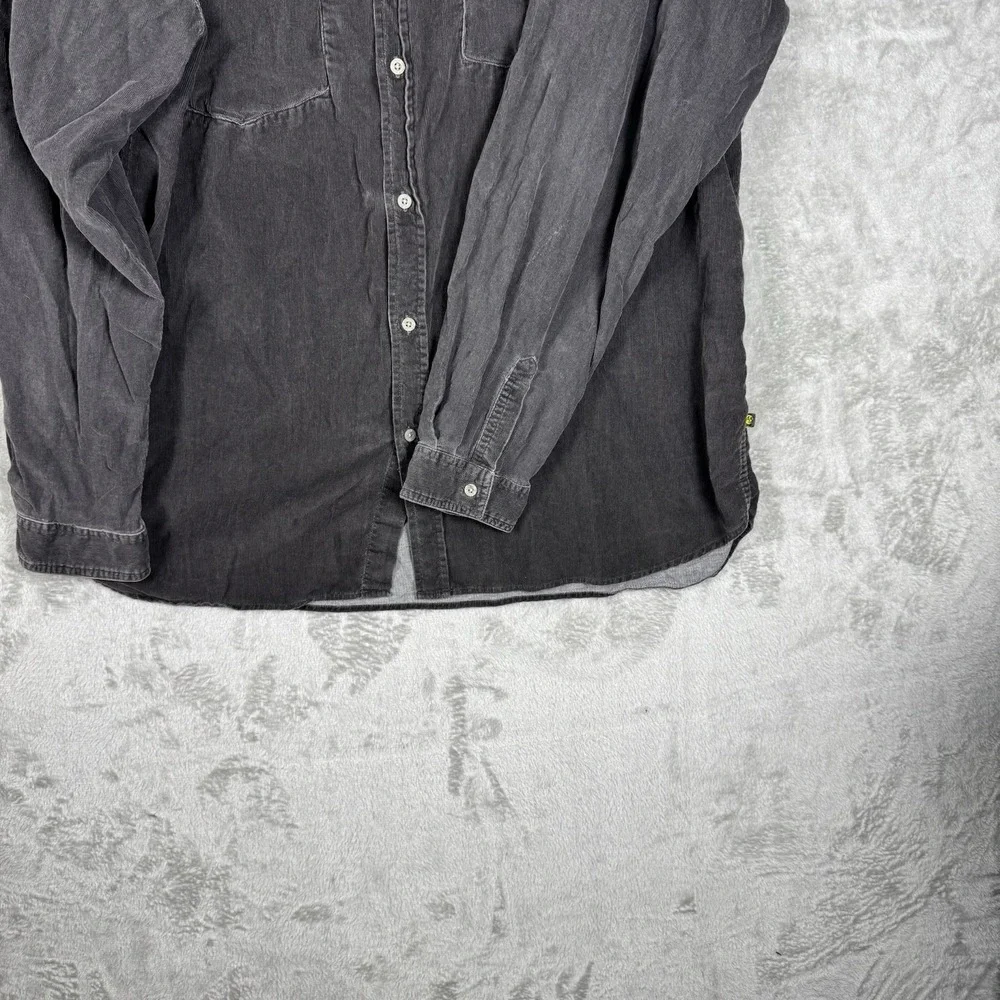 VTG The North Face‎ Men's Size XXL Gray Corduroy Long Sleeve Pea Shirt